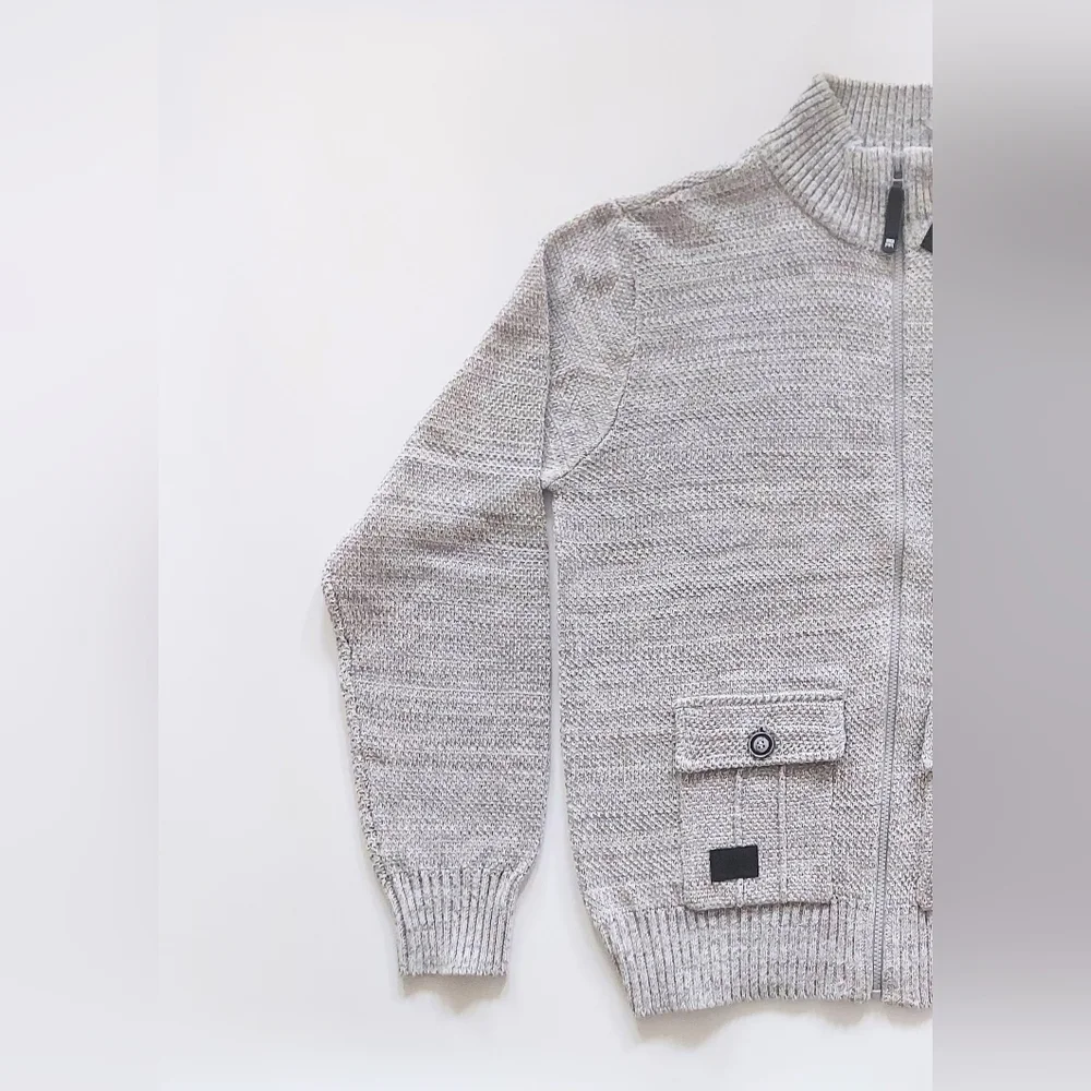 Projek Raw Marled Full Zip Cardigan Sweater Mens Size Large Gray NWT